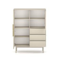 Buffet JONA coloris cachemire 3 portes 3 tiroirs 104cm