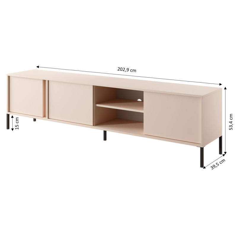 Meuble TV HULDA beige 203cm