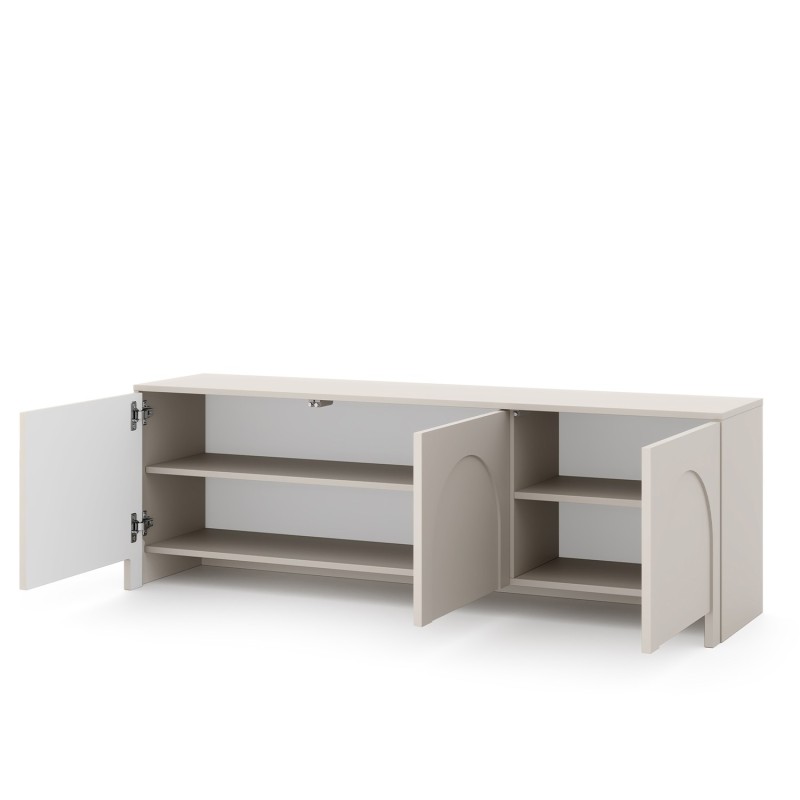 Meuble TV EDDA coloris cachemire 3 portes 150cm