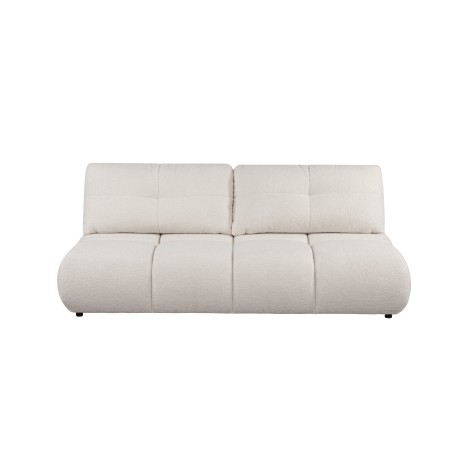 Canapé droit convertible TASCA 3 places tissu bouclette grège