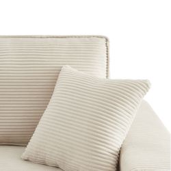 Canapé d'angle convertible et réversible 4 places ZOLA velours côtelé beige