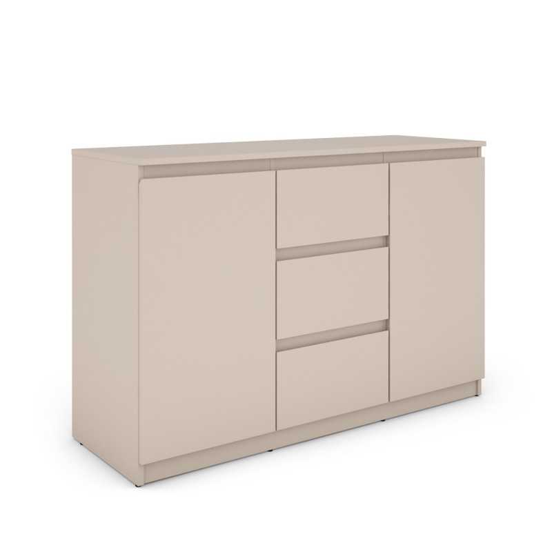 Buffet SNORRI cachemire 2 portes 3 tiroirs 120cm