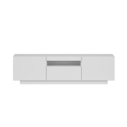 Meuble TV BIRNA blanc mat 3 portes 150cm