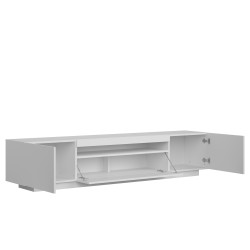 Meuble TV BIRNA blanc mat 3 portes 200cm