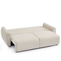 Canapé droit convertible 3 places DANILO velours côtelé beige