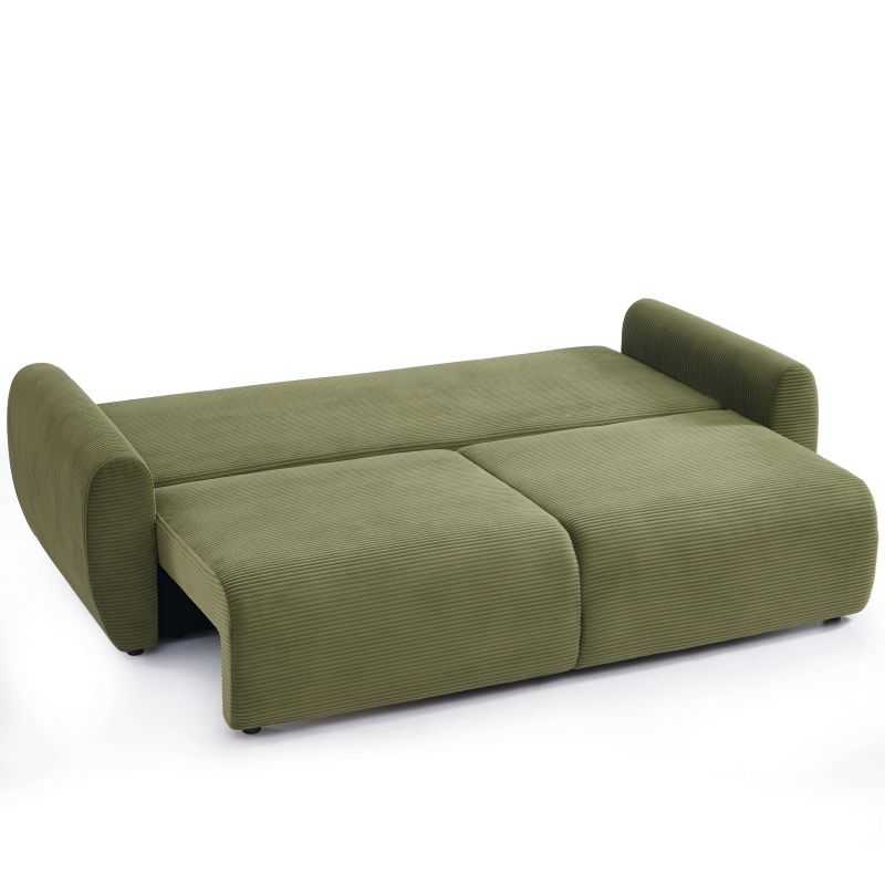Canapé droit convertible 3 places DANILO velours côtelé vert