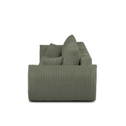 Canapé droit convertible GLORIA 3 places velours côtelé vert sauge