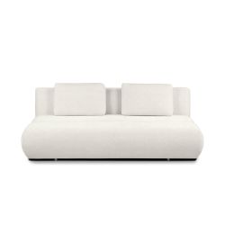 Canapé droit convertible PIO 3 places tissu bouclette écru