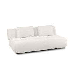 Canapé droit convertible PIO 3 places tissu bouclette écru