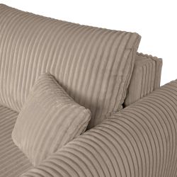 Canapé d'angle convertible et réversible GLORIA 4 places velours côtelé taupe