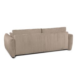 Canapé droit convertible GLORIA 3 places velours côtelé taupe