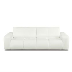 Canapé droit convertible SORELLA 3 places tissu chenille écru