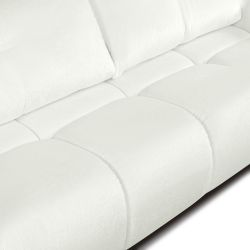 Canapé droit convertible SORELLA 3 places tissu chenille écru