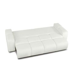 Canapé droit convertible SORELLA 3 places tissu chenille écru