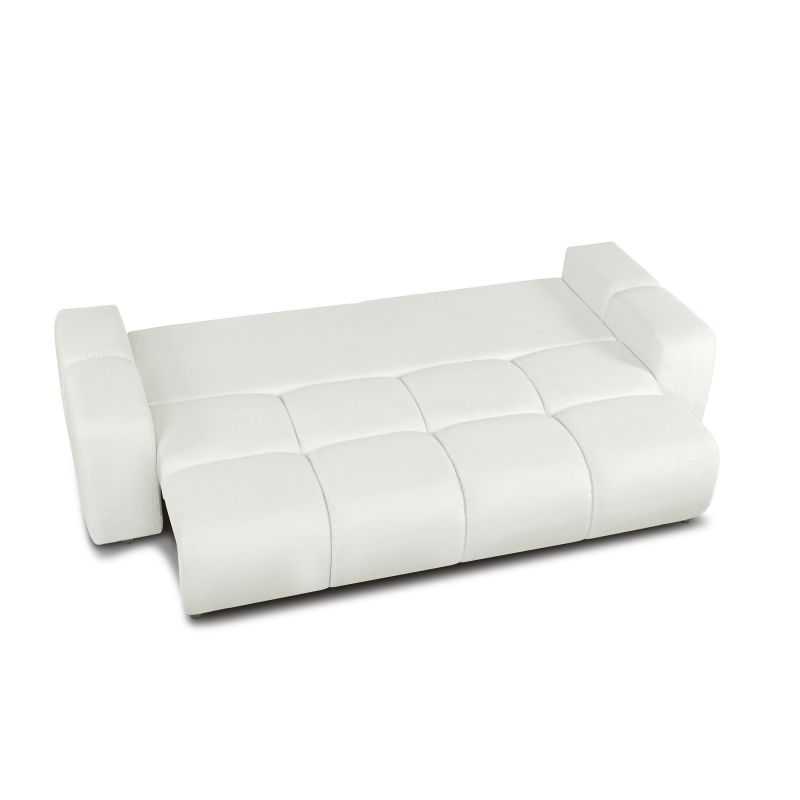 Canapé droit convertible SORELLA 3 places tissu chenille écru