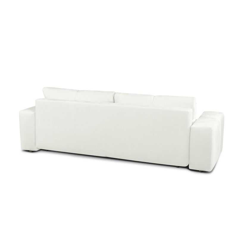 Canapé droit convertible SORELLA 3 places tissu chenille écru