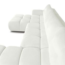 Canapé panoramique convertible SORELLA 6 places tissu chenille écru