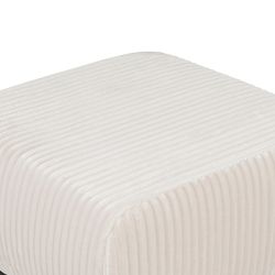 Pouf GLORIA fixe velours côtelé écru