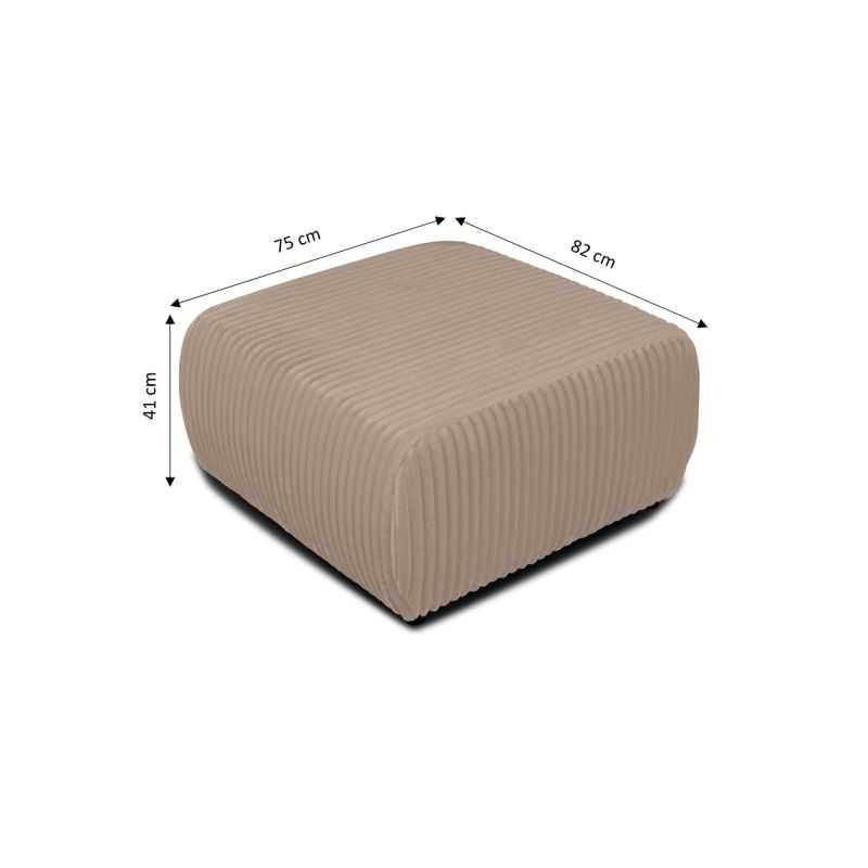 Pouf GLORIA velours côtelé taupe