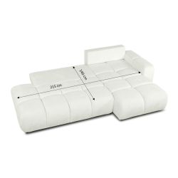 Canapé d'angle droit convertible SORELLA 4 places tissu chenille écru