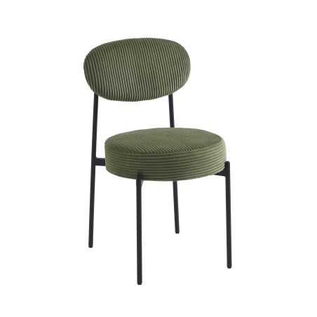 Lot de 2 chaises TEINA velours cotele vert