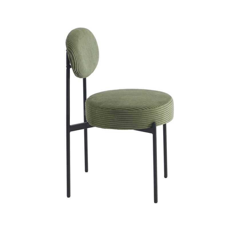 Lot de 2 chaises TEINA velours cotele vert