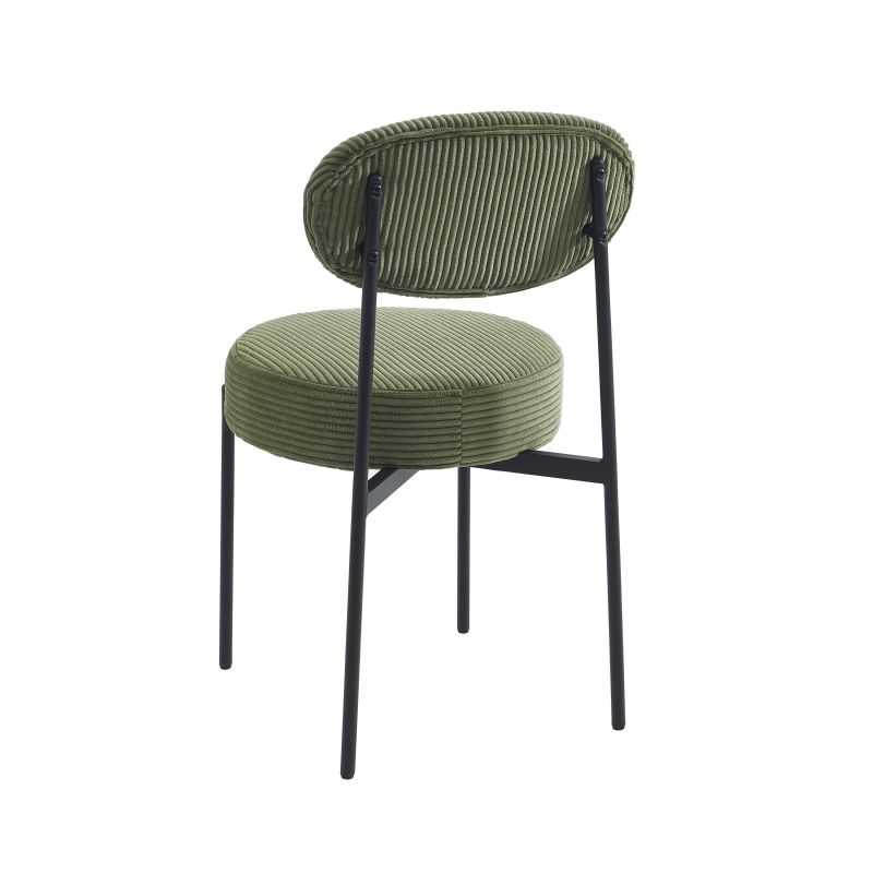 Lot de 2 chaises TEINA velours cotele vert