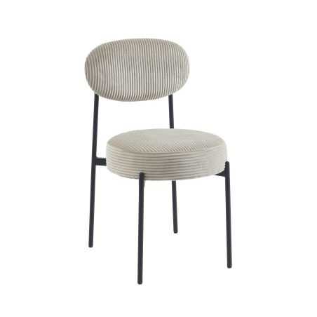 Lot de 2 chaises TEINA velours cotele taupe