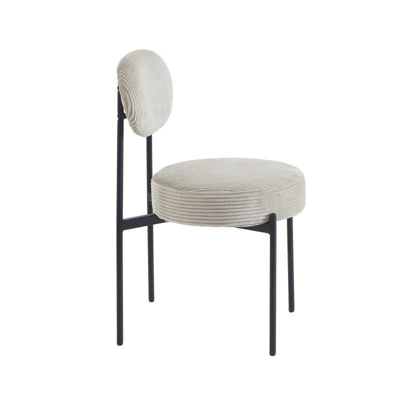 Lot de 2 chaises TEINA velours cotele taupe