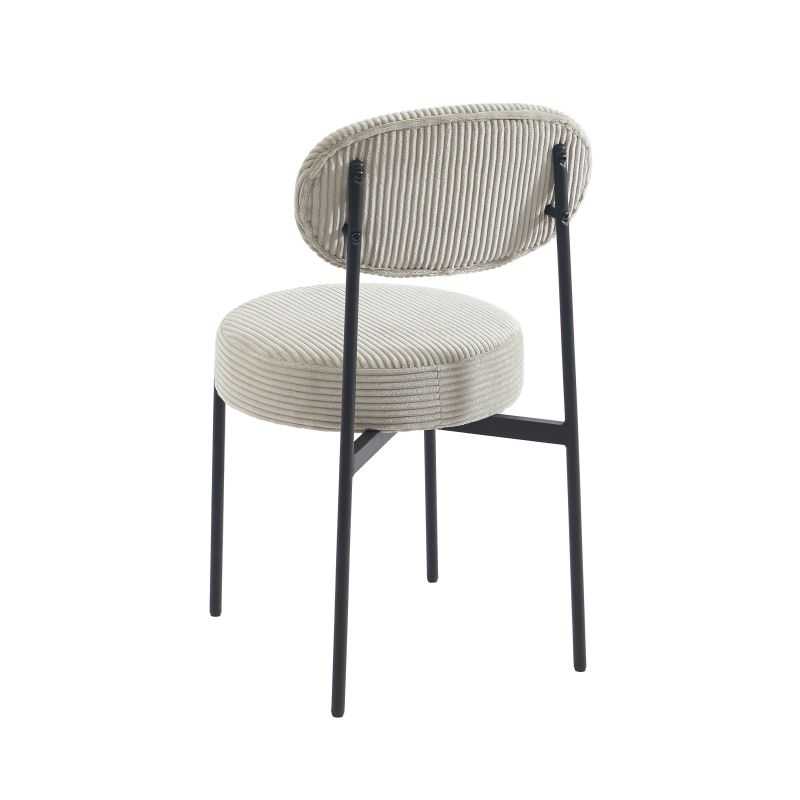 Lot de 2 chaises TEINA velours cotele taupe