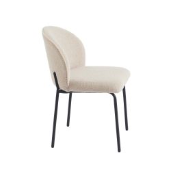 Lot de 2 chaises ZANA tissu bouclette taupe