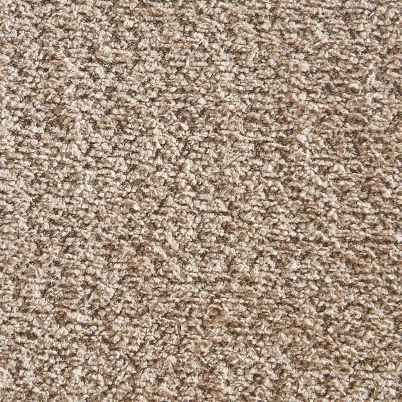 Lot de 2 TINA tabourets tissu bouclette taupe