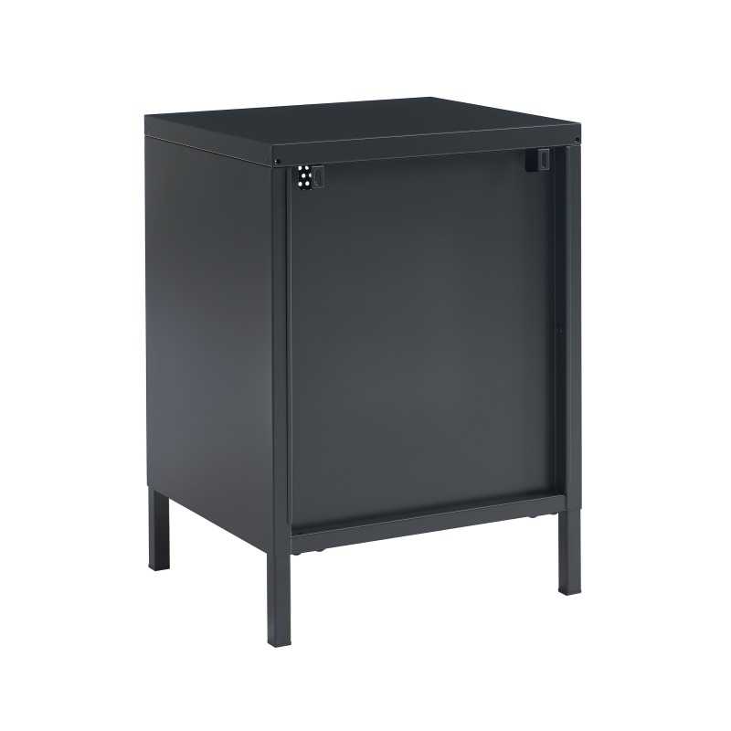 Table de chevet PANTONE métal gris anthracite double tiroirs 40cm