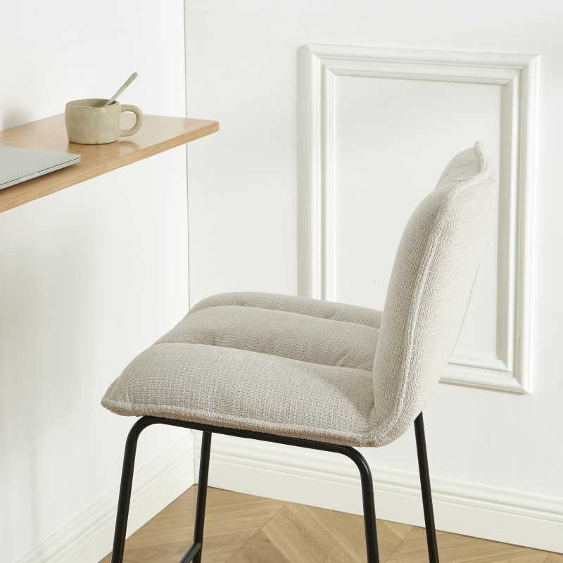Lot de 2 tabourets ISOLA tissu crème h75cm