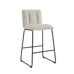 Lot de 2 tabourets ISOLA tissu crème h75cm