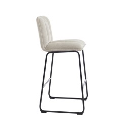 Lot de 2 tabourets ISOLA tissu crème h75cm