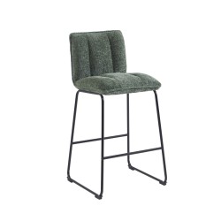 Lot de 2 tabourets ISOLA tissu vert pied h75cm