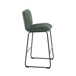 Lot de 2 tabourets ISOLA tissu vert pied h75cm