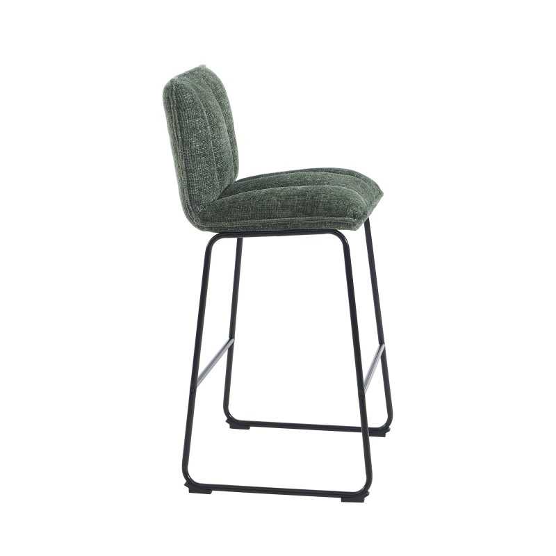 Lot de 2 tabourets ISOLA tissu vert pied h75cm