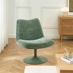 Fauteuil ANTEA tissu vert rotatif et inclinable