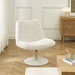 Fauteuil ANTEA tissu beige rotatif et inclinable