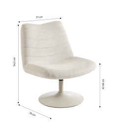 Fauteuil ANTEA tissu beige rotatif et inclinable