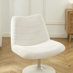 Fauteuil ANTEA tissu beige rotatif et inclinable