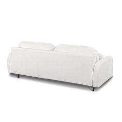 Canapé droit convertible ROTONDO 3 places tissu bouclette écru