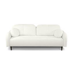 Canapé droit convertible ROTONDO 3 places tissu bouclette écru