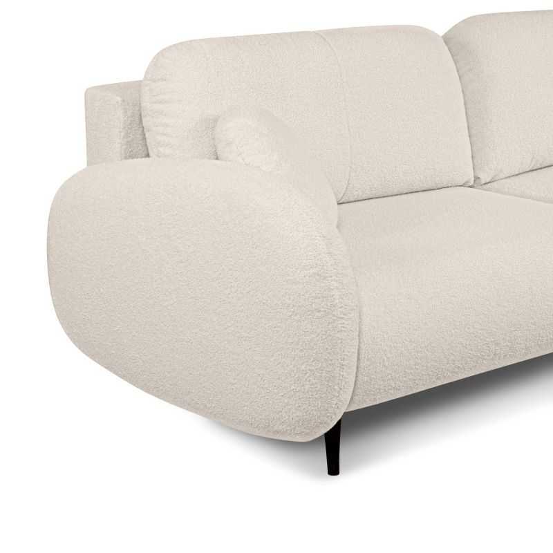 Canapé droit convertible CARINO 3 places tissu bouclette grège