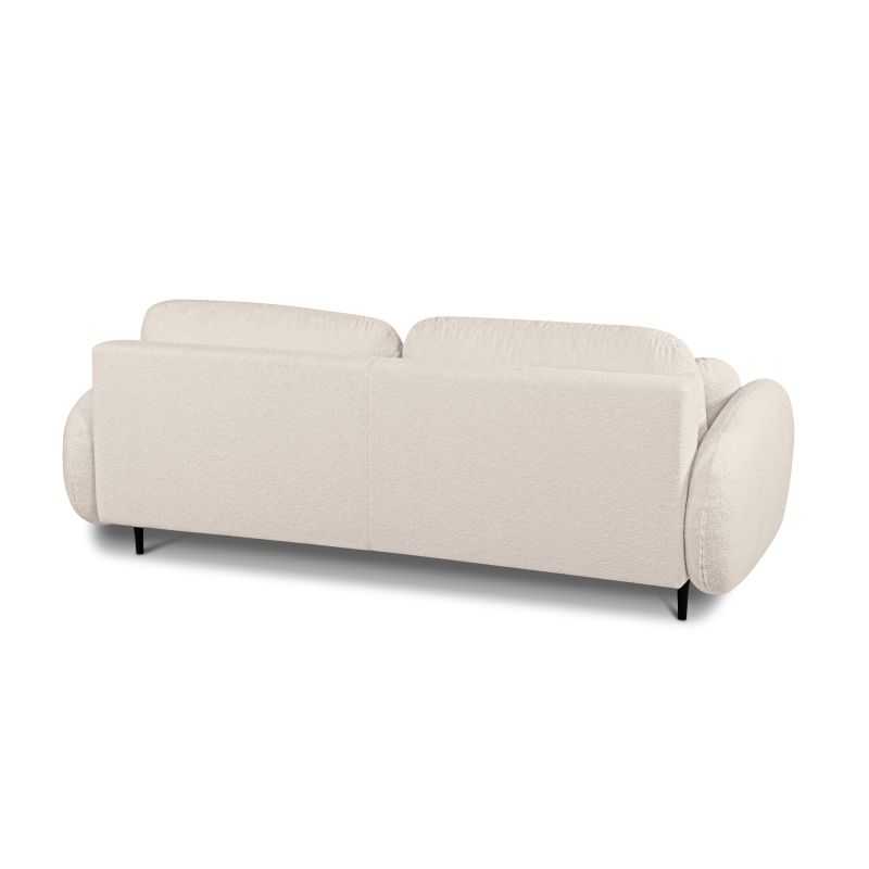Canapé droit convertible CARINO 3 places tissu bouclette grège
