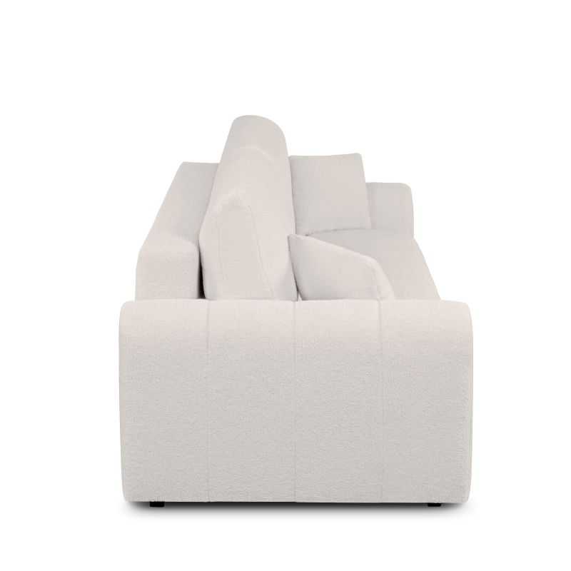 Canapé droit convertible GIORGIO 3 places tissu bouclette grège