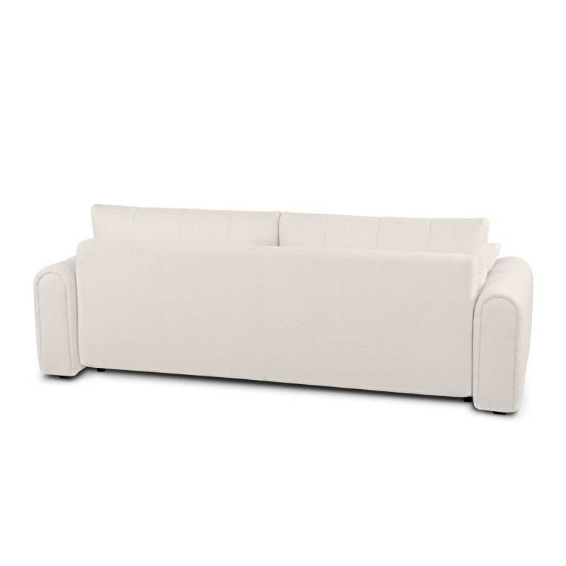 Canapé droit convertible GIORGIO 3 places tissu bouclette grège