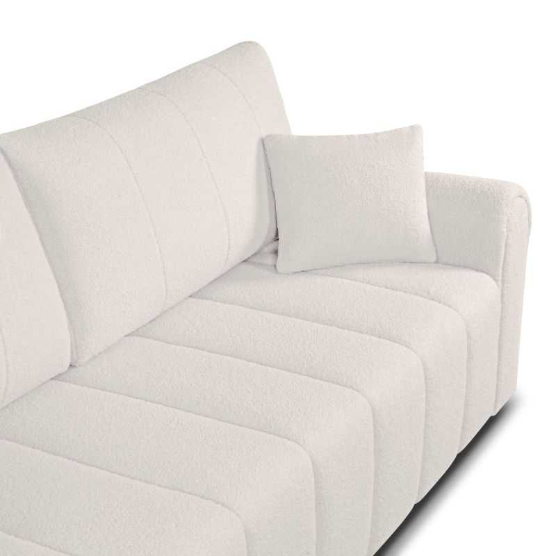 Canapé droit convertible GIORGIO 3 places tissu bouclette grège